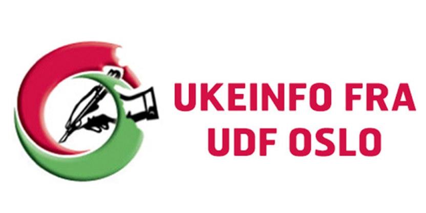 Plakat med tekst " UKEINFO FRA UDF OSLO"