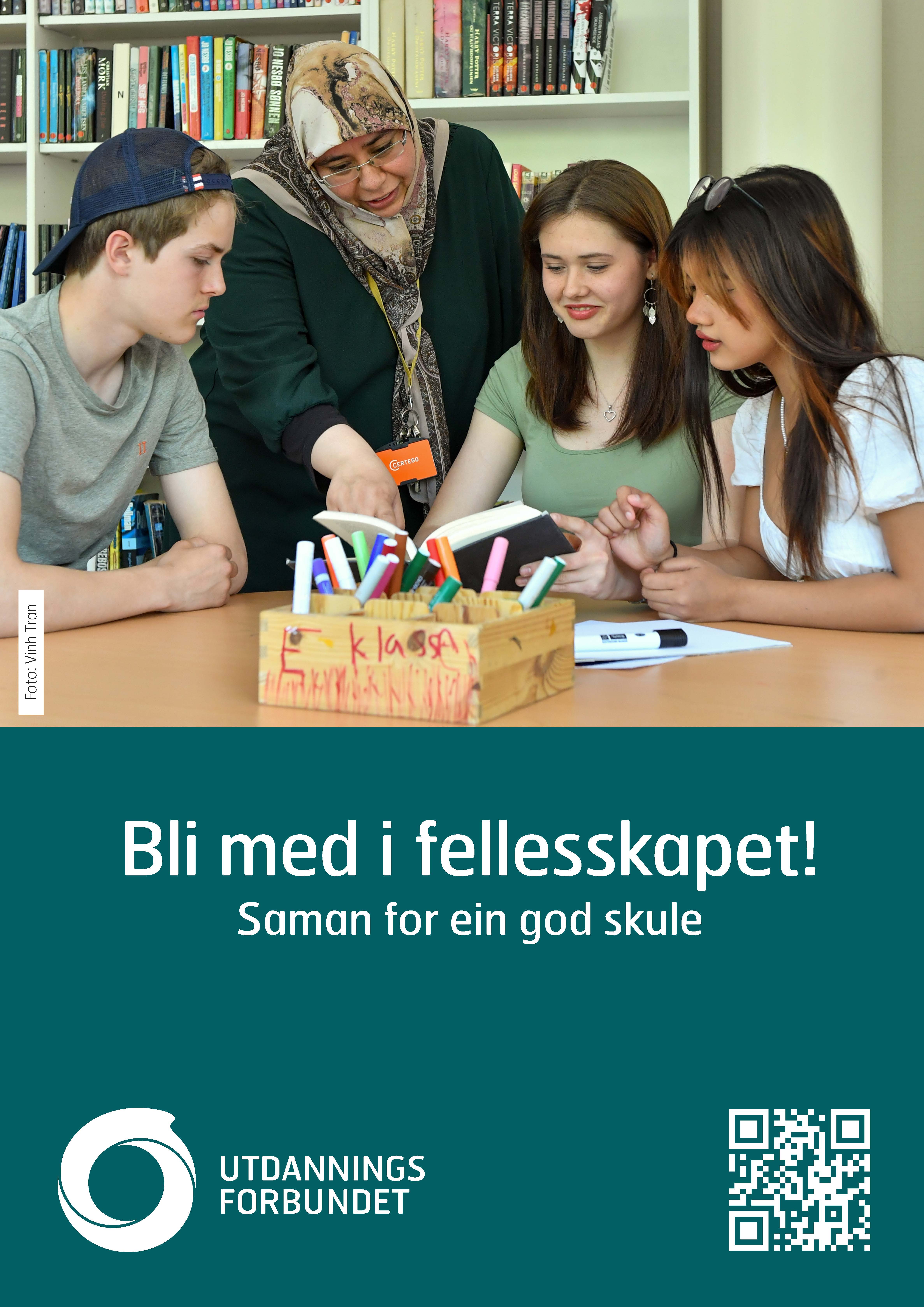 Plakat A3  Bli med i fellesskapet. Grunnskole. Bokmål og nynorsk.jpg