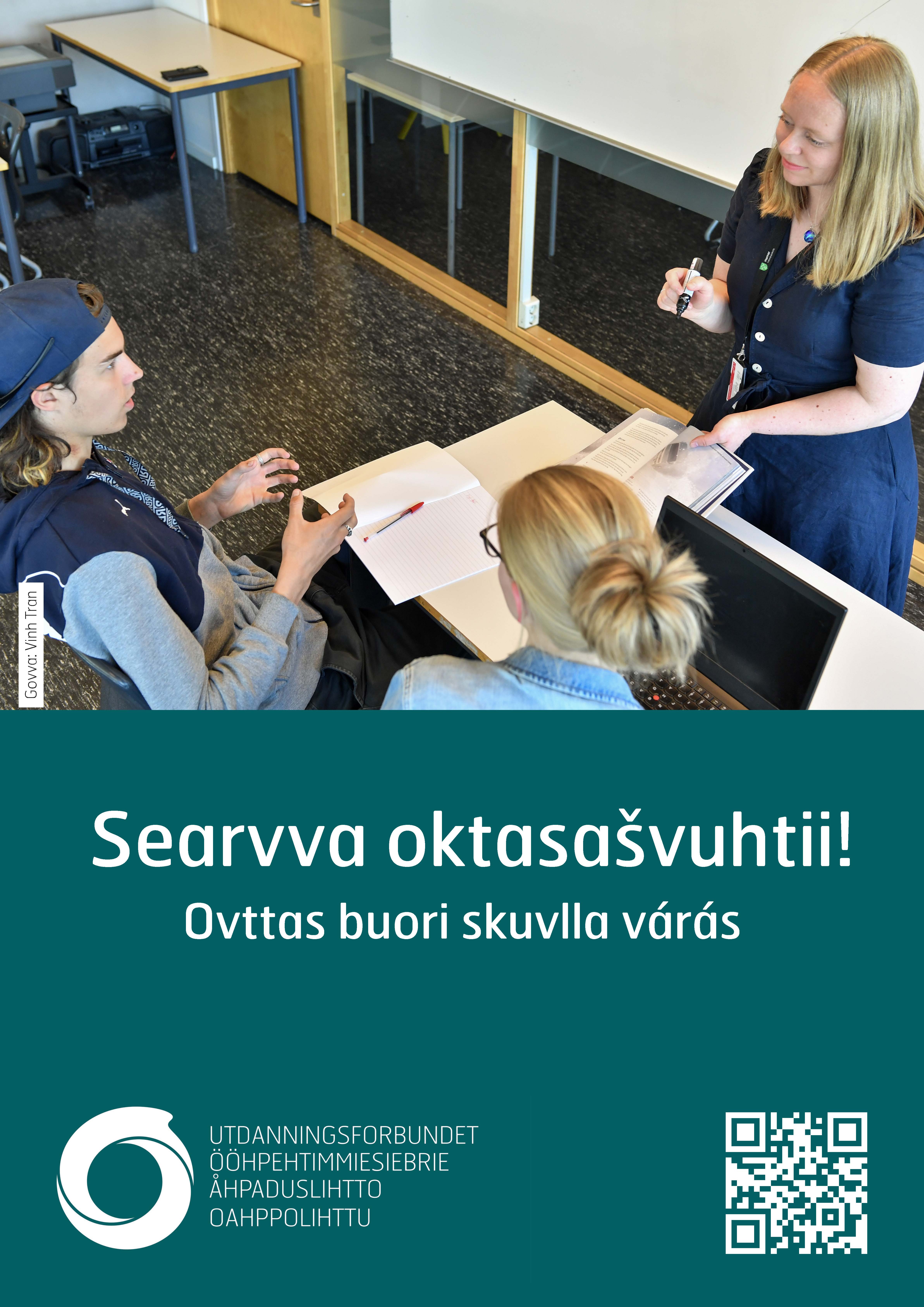 Plakat A3  Bli med i fellesskapet. Videregående opplæring. Studieforberedende. Nord-samisk.jpg