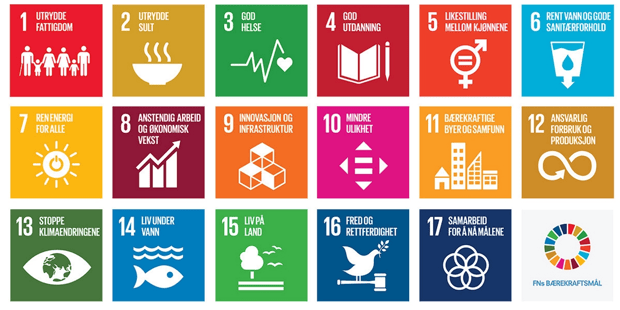 Bilde med ikoner av alle bærekraftsmålene