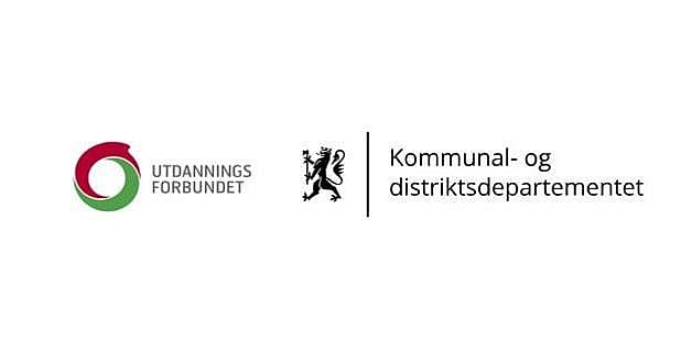 Logoer riksvåpen og Utdanningsforbundet. Logo. 