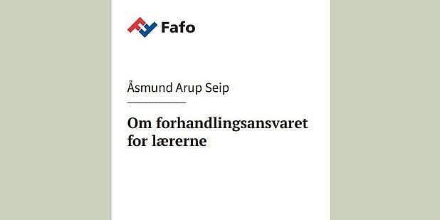 Omslaget på Fafo-rapporten med tittel og navnet på forfatteren samt Fafos logo. Illustrasjon.