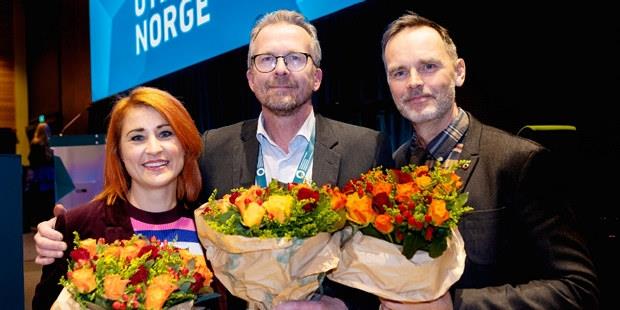 Bilde av 1. nestleder Ann Mari Milo Lorentzen, leder Geir Røsvoll og 2. nestleder Thom Jambak.