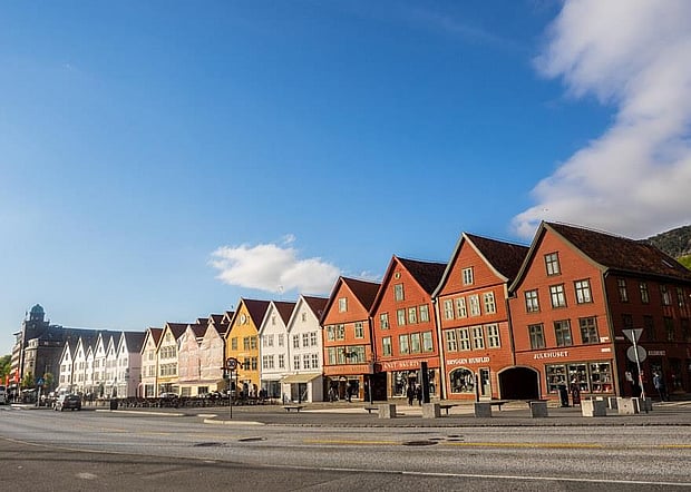 Bryggen i Bergen. Foto av Audun Nygaard