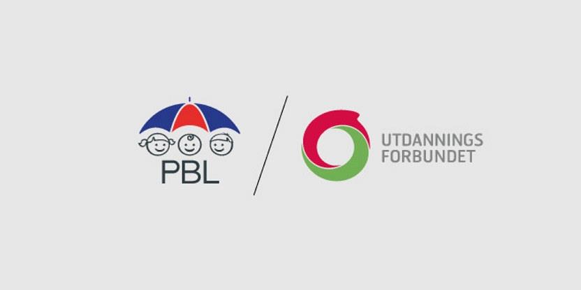 Logo for Utdanningsforbundet og logo for PBL.