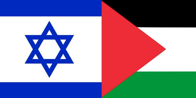 Israelsk og palestinsk flagg side om side